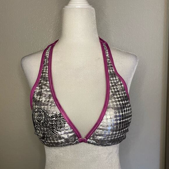 NWOT Sinful by Affliction silver/purple bikini top - Picture 4 of 6